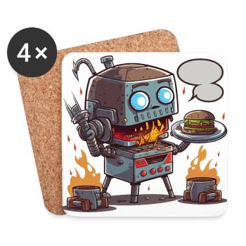 Grilling Bot - Coasters (set of 4) - white - Front