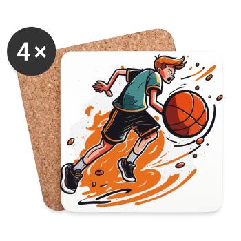 Joueur professionnel de basketball avec une vitesse maximale - Dessous de verre (lot de 4) - blanc - Devant