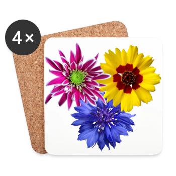 Flowers, blooming, petals, flowery, flower, floral - Coasters (set of 4) - white - Front