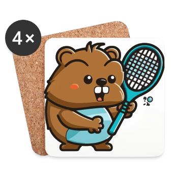 Serveur Beaver - Dessous de verre (lot de 4) - blanc - Devant