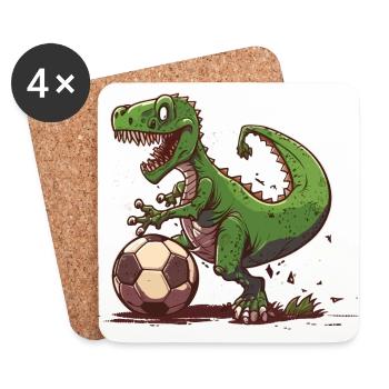 Dino Soccer Star - Dessous de verre (lot de 4) - blanc - Devant