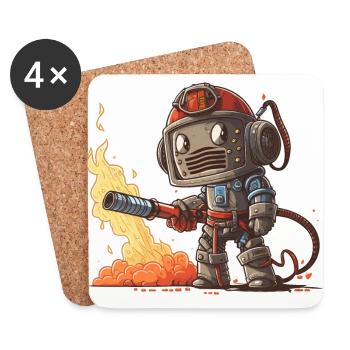 Firebot - Dessous de verre (lot de 4) - blanc - Devant