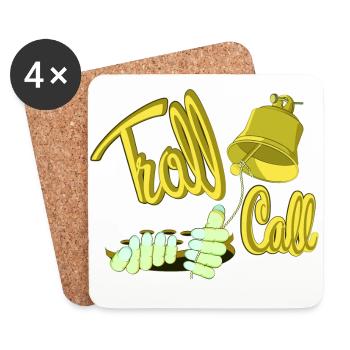 TROLL-ANRUF - Untersetzer (4er-Set) - Weiß - Vorne