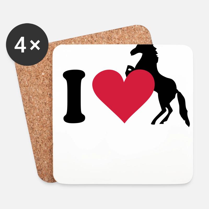 Pferd - Pferde - Untersetzer (4er-Set) - Weiß