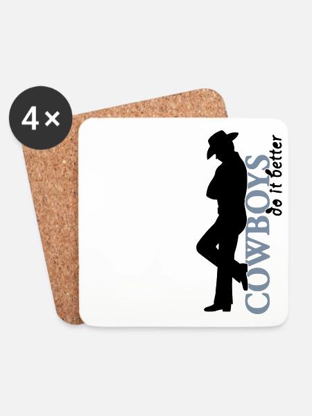 Cowboys do it better - Coasters (set of 4) - white