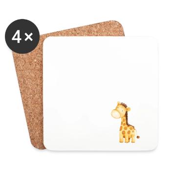 Giraffe Illustration Watercolour - Untersetzer (4er-Set) - Weiß - Vorne