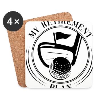 My Retirement Plan Golf Player Golfing Golf Course - Untersetzer (4er-Set) - Weiß - Vorne