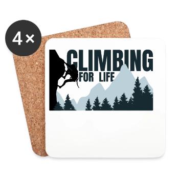 Escalader pour la vie - Escalader les montagnes d’alpinisme - Dessous de verre (lot de 4) - blanc - Devant