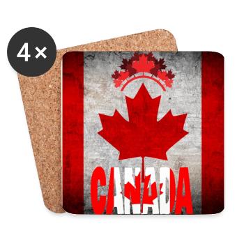 Canada, feuille d’érable. - Dessous de verre (lot de 4) - blanc - Devant