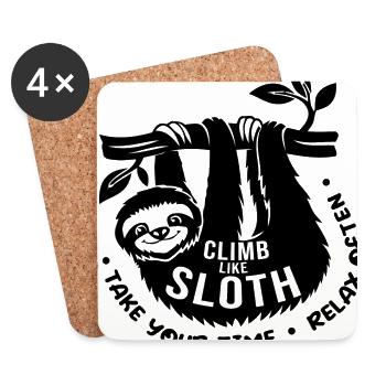 Climb Like Sloth Take Your Time Bouldering Rock Cl - Untersetzer (4er-Set) - Weiß - Vorne