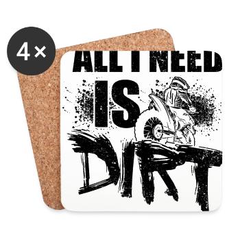 All I Need Is Dirt Motocross Enduro Dirt Biker Mot - Untersetzer (4er-Set) - Weiß - Vorne
