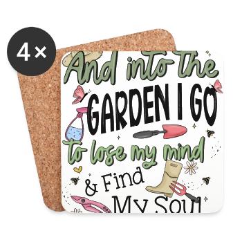 Garden love for wearing: Creative T-shirt - Coasters (set of 4) - white - Front