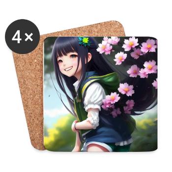 Anime Cutie - Untersetzer (4er-Set) - Weiß - Vorne