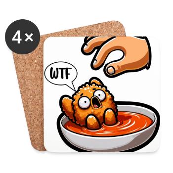 Funny Fried Chicken Chicken Wings Chicken Gift - Coasters (set of 4) - white - Front