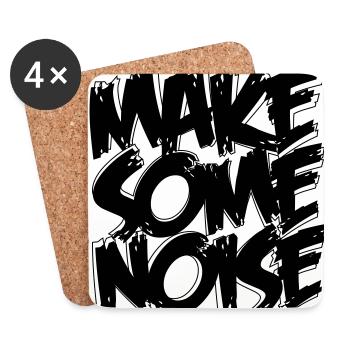 MAKE SOME NOISE - Coasters (set of 4) - white - Front