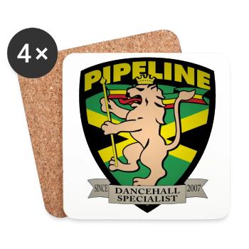 PIPELINE // Die LOGO Serie Pure - Untersetzer (4er-Set) - Weiß - Vorne