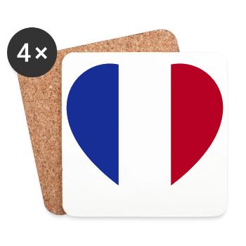 france_3col - Dessous de verre (lot de 4) - blanc - Devant