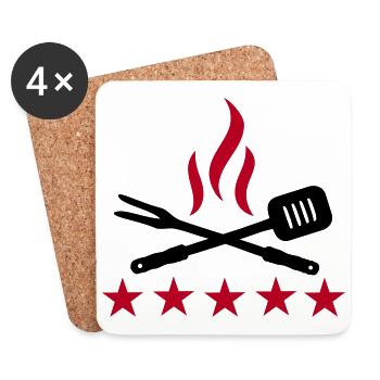 BBQ - Coasters (set of 4) - white - Front