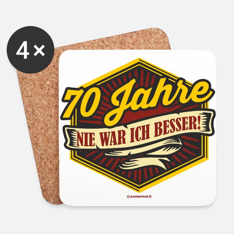 Geburtstag nie war ich besser 70 - Untersetzer (4er-Set) - Weiß