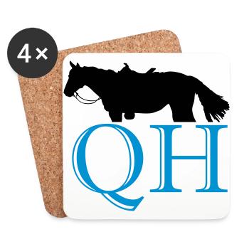 QH-Westernhorse - Untersetzer (4er-Set) - Weiß - Vorne