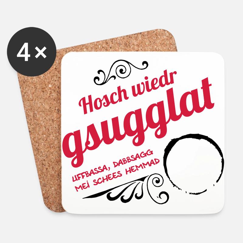 Schwäbisches Kleckern - Untersetzer (4er-Set) - Weiß