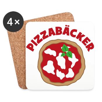 Pizza - Untersetzer (4er-Set) - Weiß - Vorne