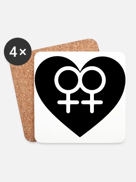 Lesbian Love - Coasters (set of 4) - white
