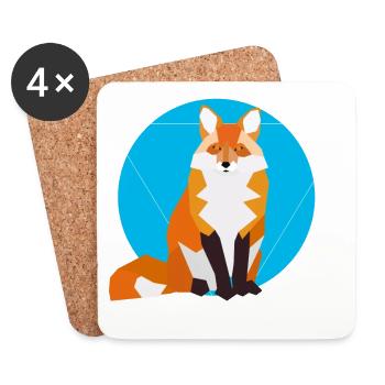 Geometric Fox - Coasters (set of 4) - white - Front