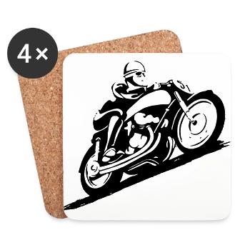 Moto Classic Bike019 - Dessous de verre (lot de 4) - blanc - Devant