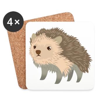 cute little Hedgehog - Coasters (set of 4) - white - Front