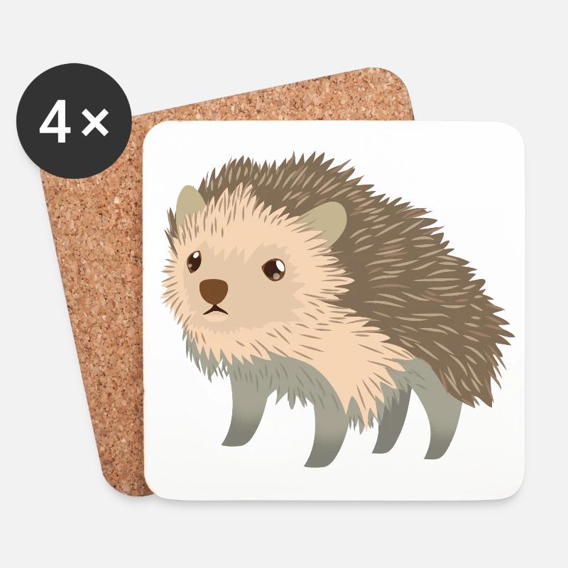 cute little Hedgehog - Coasters (set of 4) - white