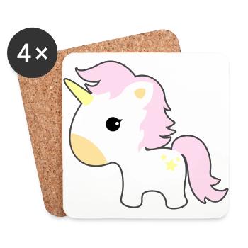 Einhorn - Untersetzer (4er-Set) - Weiß - Vorne