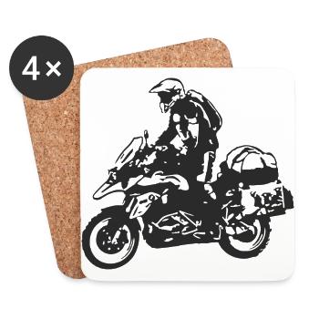 sports Moto - Dessous de verre (lot de 4) - blanc - Devant