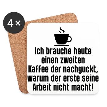 Kaffee schwartz - Untersetzer (4er-Set) - Weiß - Vorne