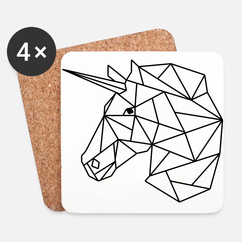 Einhorn - Untersetzer (4er-Set) - Weiß
