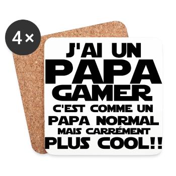 j'ai un papa gamer - Dessous de verre (lot de 4) - blanc - Devant