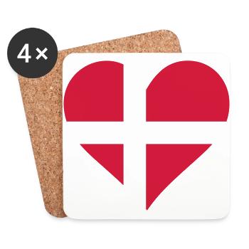 A Heart For Denmark - Coasters (set of 4) - white - Front