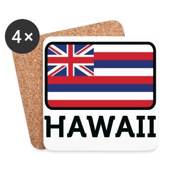 National Flag Of Hawaii - Coasters (set of 4) - white - Front