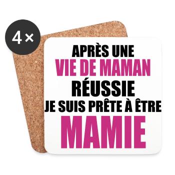 Je suis prête á être mamie - Dessous de verre (lot de 4) - blanc - Devant