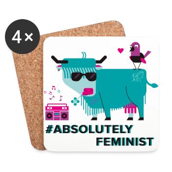 Absolutely Feminist (div) - Untersetzer (4er-Set) - Weiß - Vorne