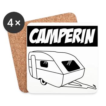 Camperin - Die besten Frauen der Welt! - Untersetzer (4er-Set) - Weiß - Vorne