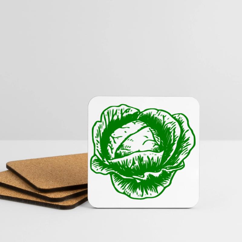 cabbage red cabbage white cabbage cabbage kale veggie gemuese Coasters (set of 4)