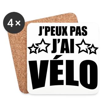 j'peux pas j'ai vélo - Dessous de verre (lot de 4) - blanc - Devant