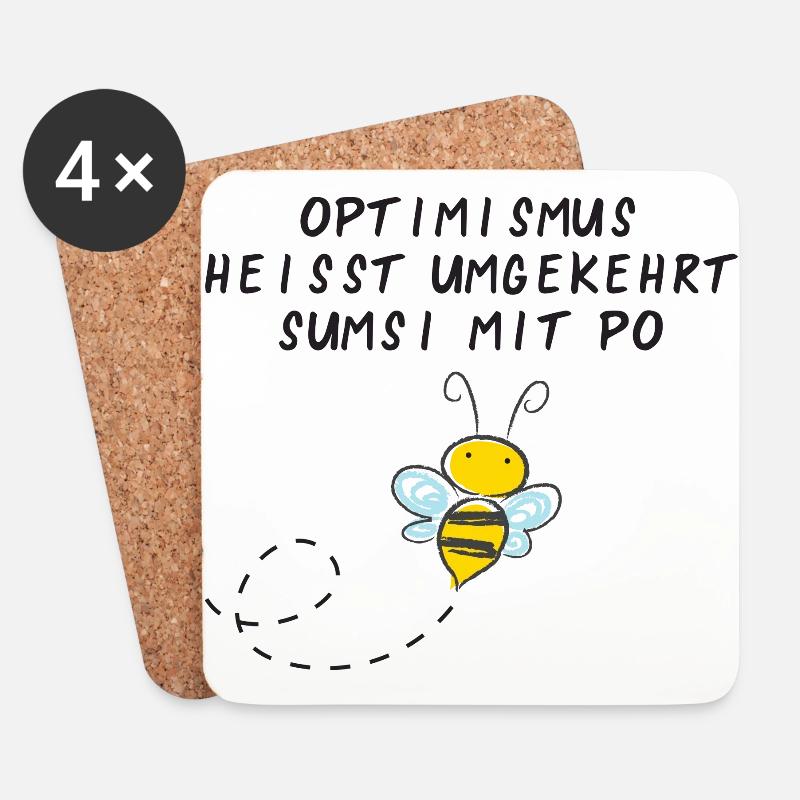 Sumsi mit Po - Untersetzer (4er-Set) - Weiß