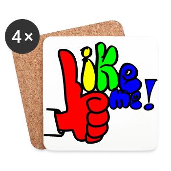 like me Regenbogen - Untersetzer (4er-Set) - Weiß - Vorne