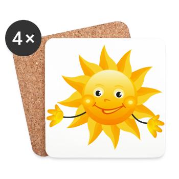rainbow sun clouds weather rainbow sun cloud52 - Coasters (set of 4) - white - Front
