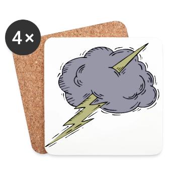 rainbow sun clouds weather rainbow sun cloud52 - Coasters (set of 4) - white - Front
