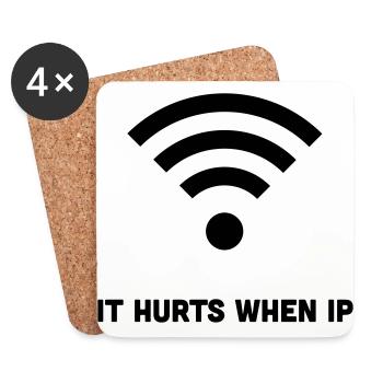 WIFI IT HURTS WHEN IP - Untersetzer (4er-Set) - Weiß - Vorne