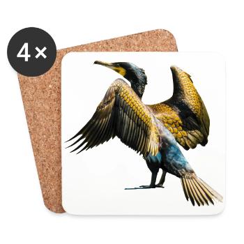 kormoran cormorant voegel birds animal tiere - Untersetzer (4er-Set) - Weiß - Vorne