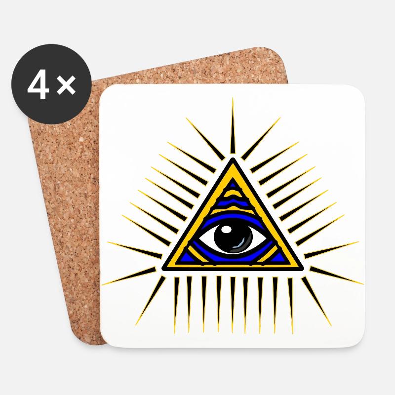 Illuminati Geschenk Idee - Untersetzer (4er-Set) - Weiß